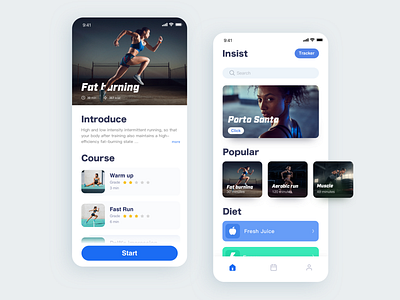 Fitness App app card concept fitness gym ios landing layout minimal ui user ux workout