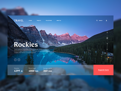 Rockies animations card design graphics interaction movie travel travelweb ui vector web