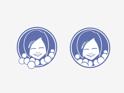 Lucy's Laundry Logo blue bubbles illustration illustrator logo mark