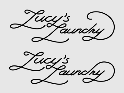 Lucy's Laundry Logo illustrator logo mark script vector