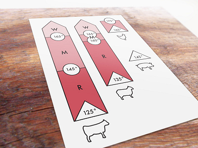 Meat temperatures beef chicken infographic lamb meat pork vector