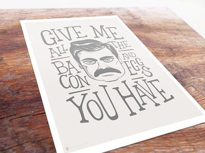 All The Bacon And Eggs meat parks rec ron swanson vector