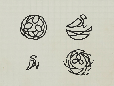Sparrow's Nest Ideas branding illustrator logo mark vector