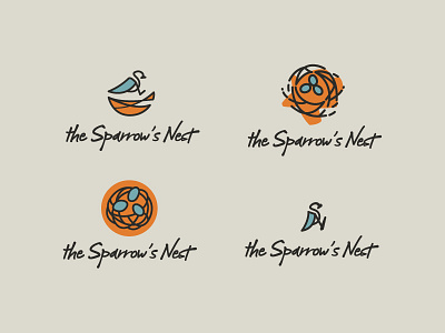 Sparrow's Nest Progress branding logo mark nest sparrow vector