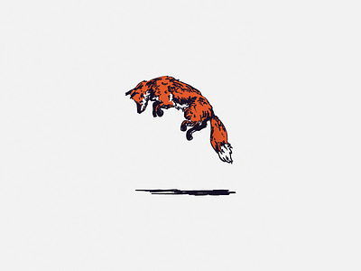 Jumping Fox extra illustration vector