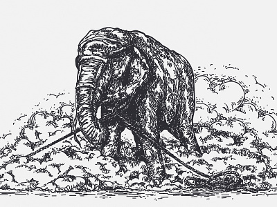 Topsy the Elephant element elephant illustration smoke vector