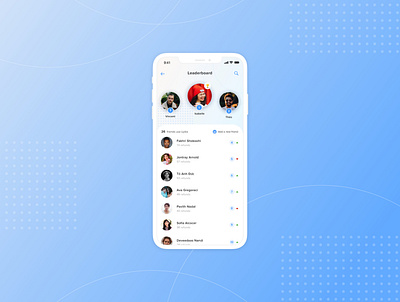 Daily UI Challenge 019 - Leaderboard - Payment app appdesign dailyui dailyuichallenge design digitaldesign leaderboard lightui mobile ui payment app uidesign uxdesign vector