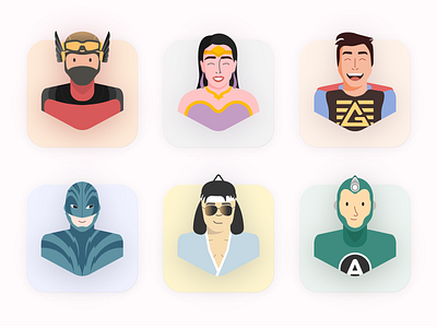 Characters of Bumilangit Universe. 2d 2d character 3d bumilangituniverse cartoon character character design characters colorful face flat design hero heroes icon illustration illustration art indonesia people people icons vector