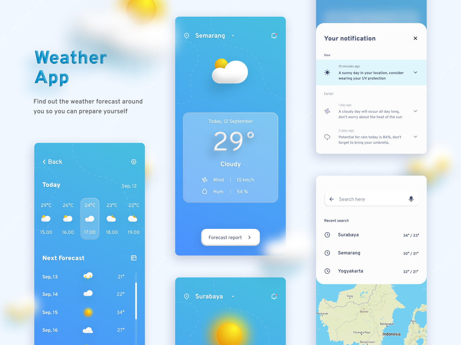 Weather Forecast App by Maulana Farhan 🐣 on Dribbble