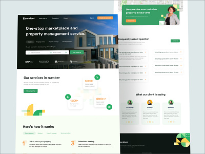 Marketplace and Property Management Service architechture building clean design design elegant exploration faq footer hero hero section home landing page minimalist pattern property saas user interface