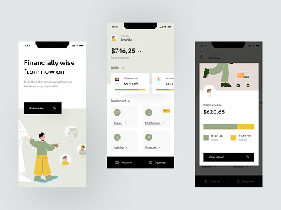 Financial App - Expense and Income Manager bank bank app banking banking app clean app e wallet elegant app elegant design expense finance financial app financial manager income minimalist app minimalist design money app wallet wallet app