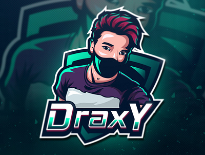 DraxY branding esport esportlogo gamerguy gaming gaming logo illustration illustrator logo logo design mascot logo portrait portrait art portrait illustration stream twitch logo twitch.tv vector vector illustration vectorart