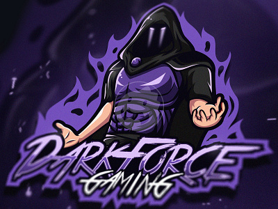 DARK FORCE GAMING LOGO branding dark force dark logo esport esportlogo gaming gaming logo illustration illustrator inspiration logo logo design mascot logo phantom purple logo streamer twitch vector vector illustration witch