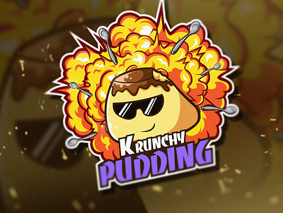 Krunchy Pudding branding esport esportlogo gaming gaming logo illustration illustrator logo logo design mascot logo pudding vector