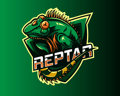 REPTAR branding esport esportlogo gaming gaming logo green iguana illustration illustrator logo logo design mascot logo twitch