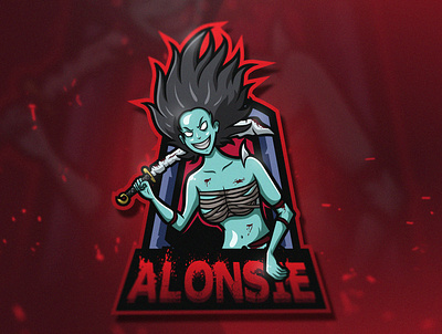 ALONSIE branding esport esportlogo gaming gaming logo illustration illustrator logo logo design mascot logo twitch vector zombi