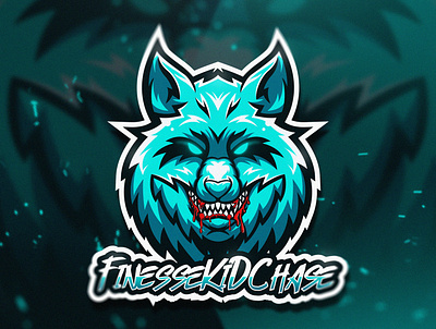 AQUA WOLF FinesseKidChase aqua blue branding esport esportlogo gaming gaming logo illustration illustrator logo logo design mascot logo twitch vector wolf wolf logo