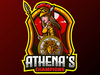 ATHENA athena branding esport esportlogo gaming gaming logo girl illustration illustrator logo logo design mascot logo twitch twitch logo vector