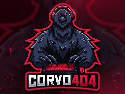 CORVO black branding creative crow dark esport esportlogo gamer logo gaming gaming logo illustration illustrator logo logo design mascot logo stream twitch logo vector