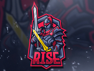 RISE branding esport esportlogo gaming gaming logo illustration illustrator knight logo logo design mascot logo sword vector