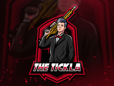 THE TICKLA branding esport esportlogo gaming gaming logo illustration illustrator logo logo design man mascot logo sketch sniper stream vector