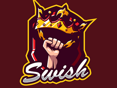 SWISH LOGO branding crown crown logo esport esportlogo gaming gaming logo illustration illustrator logo logo design mascot logo