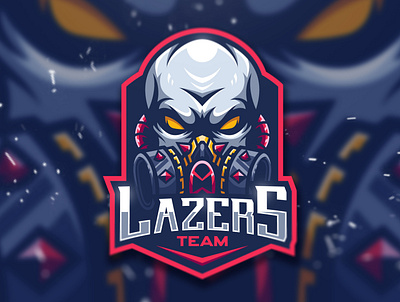 LAZERS TEAM PREVIEW gaming gaming logo gasmask illustration illustrator logo logo design mascot logo skull stream twitch.tv vector