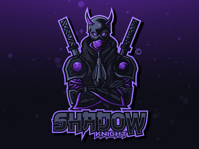 Shadow Knight Logo Concept branding branding design esport esportlogo gaming gaming logo illustration illustrator knight logo logo design logos mascot logo mask samurai shadow sword twitch logo twitch.tv warrior