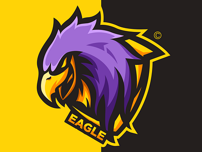 EAGLE LOGO CONCEPT animal badass badge bird bird logo branding cool design eagle gaming gaminglogo icon illustration illustrator logo logotype purple set vector yellow