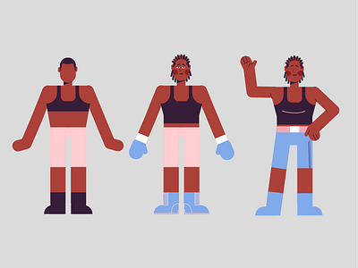 Character Process boxe boxing boxing glove bye character design doodle fight fighters girl illustration pose sport vector wave woman