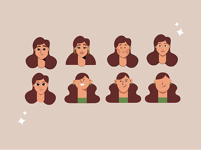 FACES character design face girl illustration styles vector woman