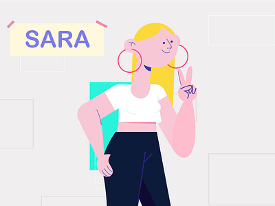 Sara character girl like love sara vector woman