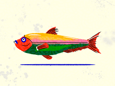 Fish 2d character design fish illustration sea texture vector water woman