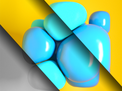 Soft cube blue c4d cube cubes cut glossy illustration saturation yellow