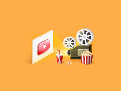 Video art coke design icon icons illustration popcorn video youtube