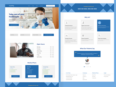 HealthPay- Hospital Website Design homepage hospital hospital homepage hospital landing page hospital website