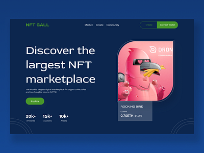 NFT GALL - nft landing page c design graphic design homepage ui uiuxdesign uiuxdesigner