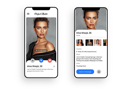 Dating app interface dating design ui