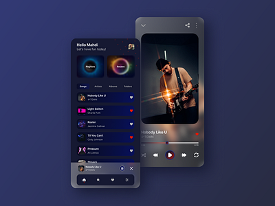Music Player App dark design music player singer sound spotify ui ui design