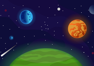 Space and planet background. звезды комета космос планеты полёт