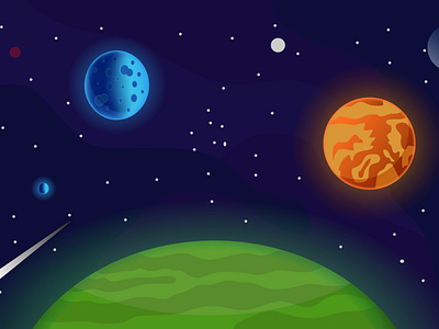 Space and planet background. звезды комета космос планеты полёт