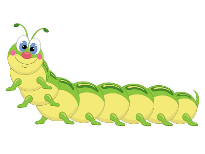 Green caterpillar cartoon Vector вектор гусеница зеленый гусеница мультяшный