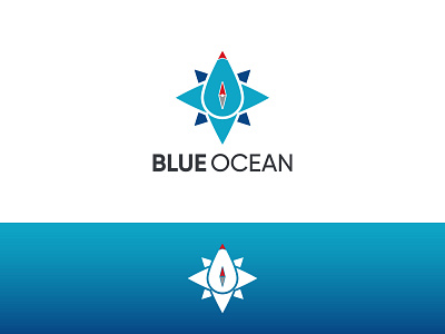 Blue Ocean Logo brand identity branding brandmark combinations company compass compass logo concept design identity logo logomark modern logo ocean ocean logo praw