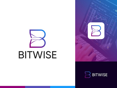 Bitwise Logo brand identity branding brandmark company concept crypto design gradient identity logo logoletter logomark modern logo praw ui