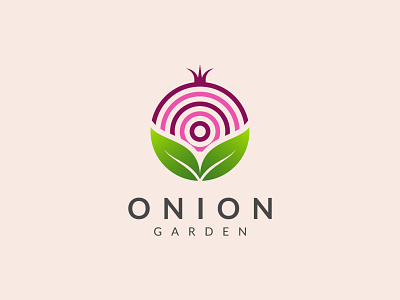 Onion Garden Logo brand identity branding brandmark concept design farm garden graphic design identity leaf logo logomark nature onion organic plant praw