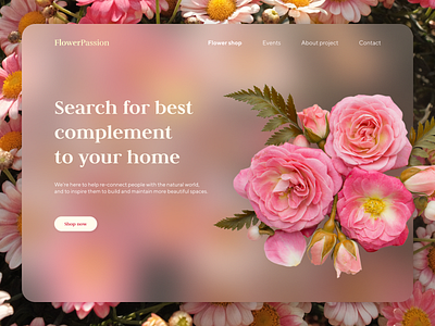 FlowerPassion | glassmorphism | webdesign design glassmorphism graphic design homepage ui web webdesign