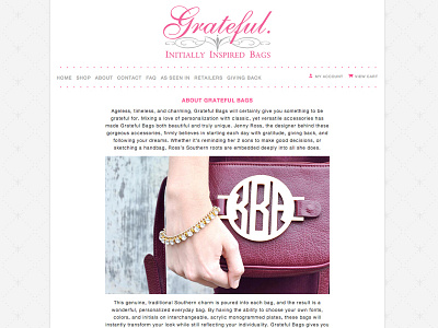 Grateful Bags Website Subpage Design awaken awaken company awaken design awaken design company bags clean fashion grey handbags minimal pattern pink web webdesign website website design website development white