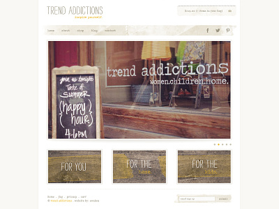 Trend Addictions Website & Shopify Design awaken design company design homepage minimal simple texture web webdesign website