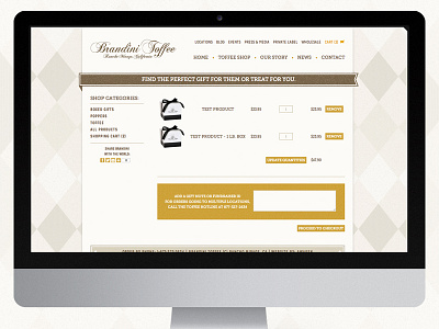 Brandini Toffee Shopify Cart Design awaken design awaken design company design texture web webdesign website website design