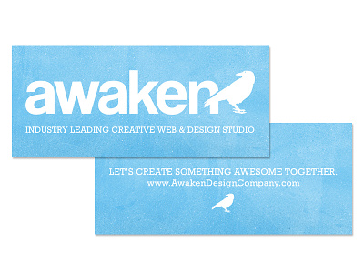 Awaken Design Company - Business Cards awaken design company brand branding business business cards clean design grunge logo minimal texture watercolor